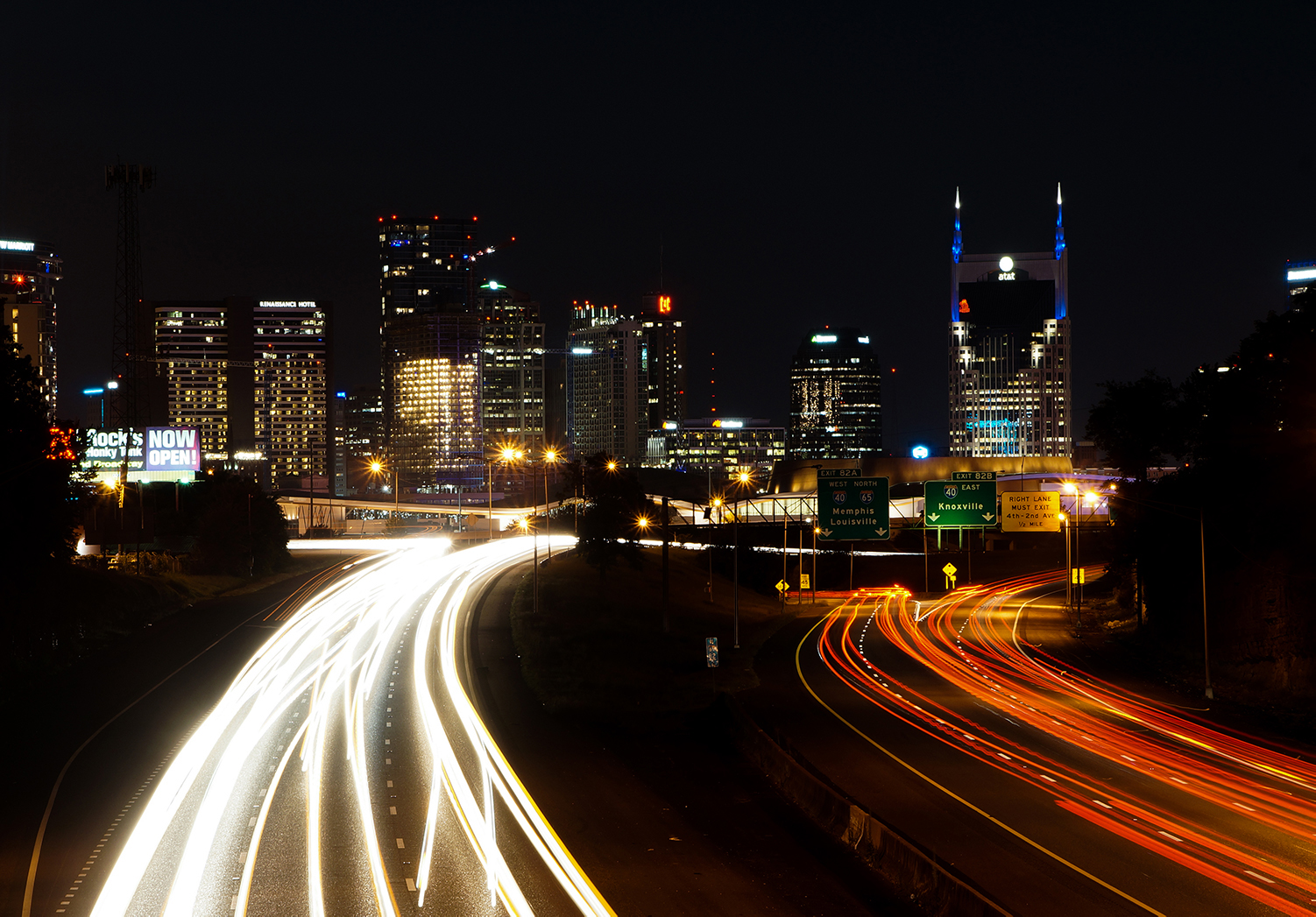 Chestnut Street Bridge long exposure at night